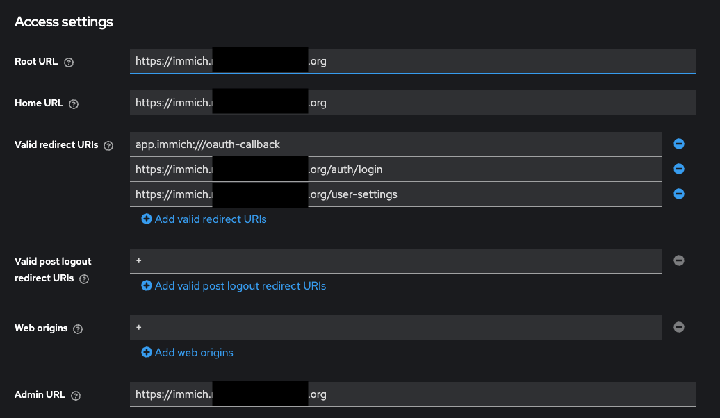Keycloak Client Access Settings