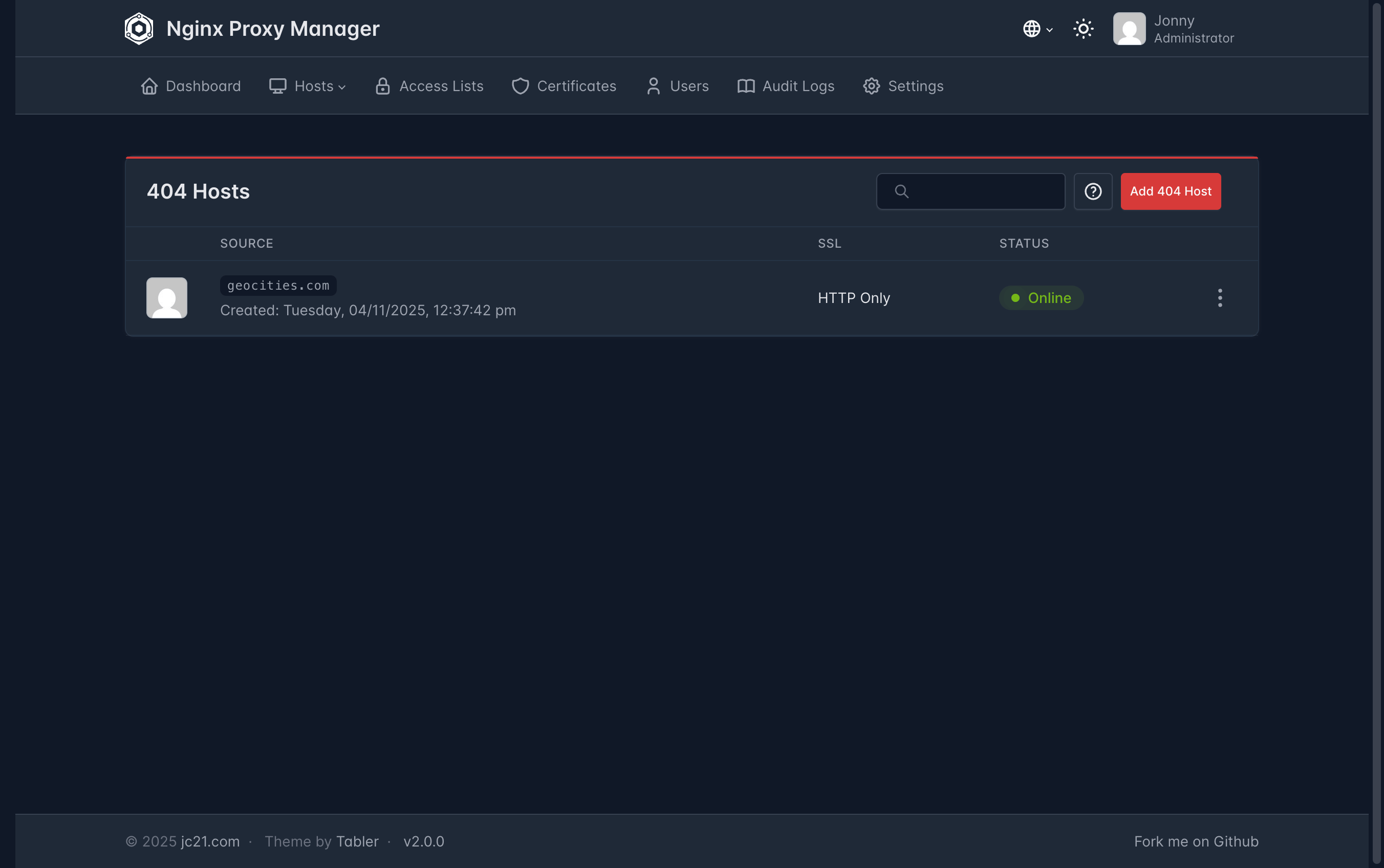 404 Hosts